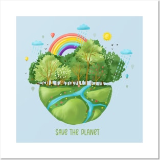 Save The Planet Illustration Posters and Art